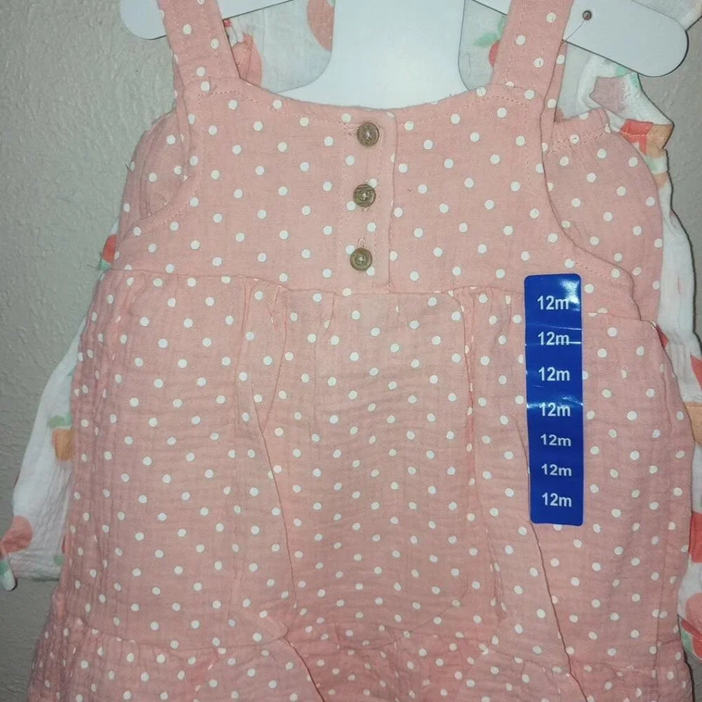 Koala Baby Girls Size 12 Months 2 Pack Dress Sundresses & Diaper Covers NWT Pink - Picture 2 of 5